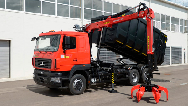 Ломовоз МАЗ-631228 с манипулятором ВЕЛМАШ BM10-74М